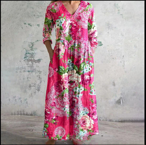 Robe ample décontractée d'été pour femme, imprimée en 3D, style urbain, m301037