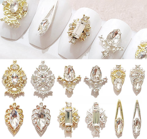 Nail Art Legierung Schmuck Stern Mond Diamant Perle Luxus Gericht Diablo Barock Nagel Dekorative Aufkleber