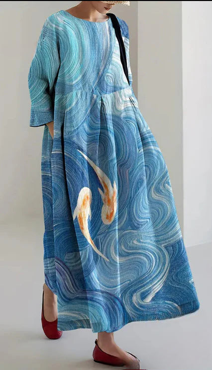 Robe femme à col rond, nouvelle collection m301069