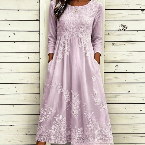 New digital short-sleeved printed women's 7-point sleeve casual dress m303012