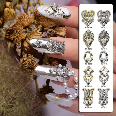Vintage Barock gericht stil nail art schmuck hohl nagel aufkleber ins wind zirkon modell m3331220