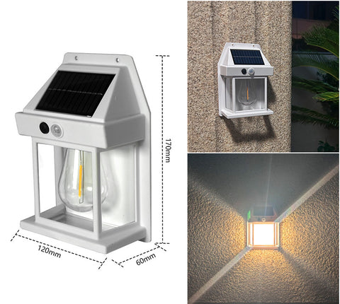 Solar-Außenwandleuchte, menschlicher Körper, Induktion, dreistufige Wolframdraht-Wandleuchte, m3330911
