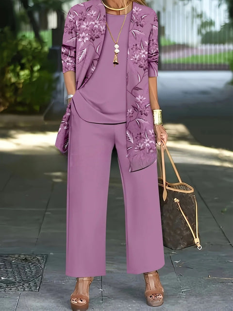 3D printed 3-piece cardigan + vest + trousers fashionable wear m302849