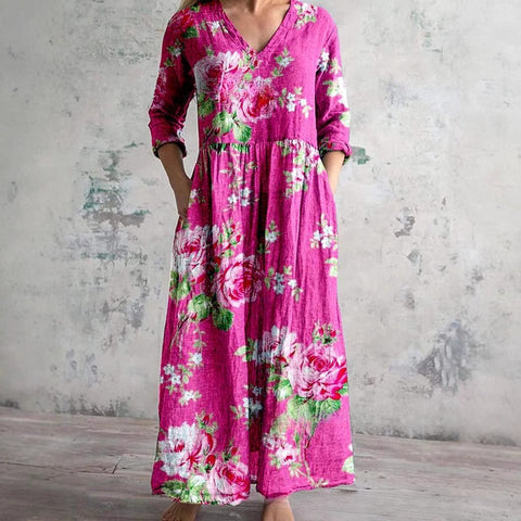 3D printing summer casual loose long-sleeved dress m301729
