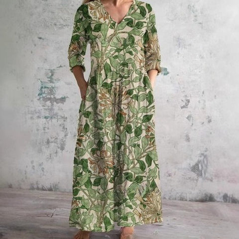 3D printing summer casual loose long-sleeved dress m301729