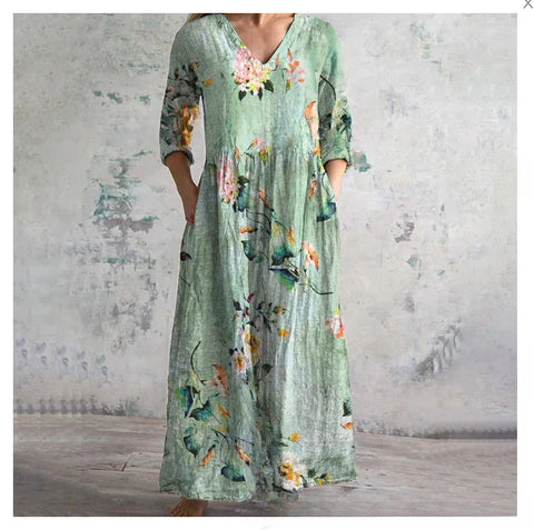 3D-Druck Sommer urban lässig lockeres Kleid Damen m301037