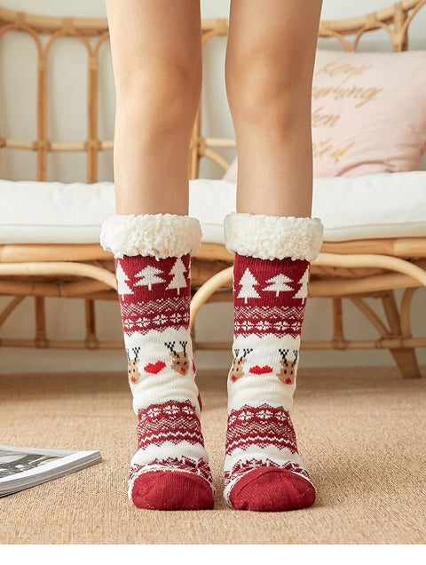 Weihnachts-Bodensocken mit Plüsch-Anti-Rutsch-Socken für Zuhause m1915010439 