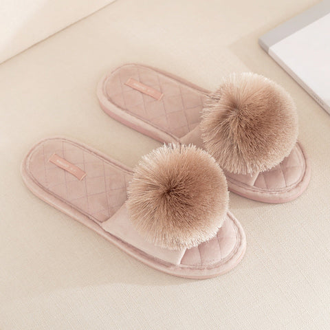 Fish mouth tassel ball waterproof and anti slip slippers m1915010418