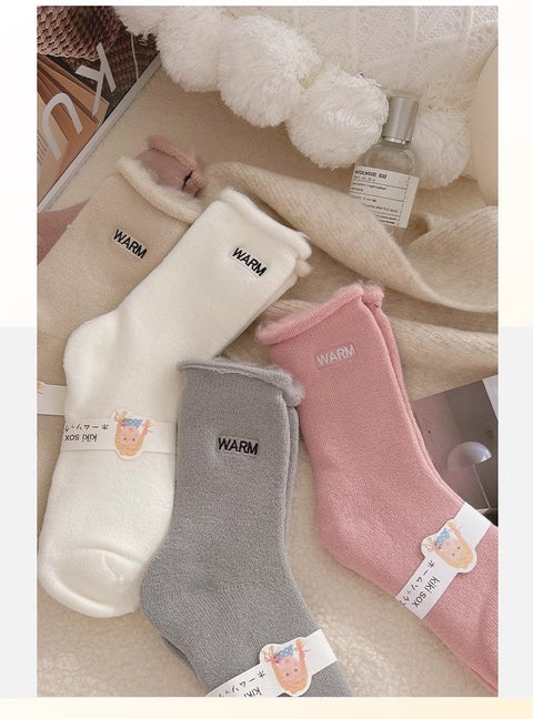 Gestickte Schneesocken, mittellange Kindersocken, bodenlange Herbst- und Wintersocken aus reiner Baumwolle, m1915010464 