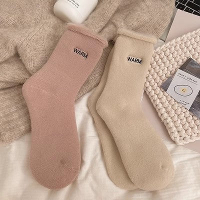 Gestickte Schneesocken, mittellange Kindersocken, bodenlange Herbst- und Wintersocken aus reiner Baumwolle, m1915010464 