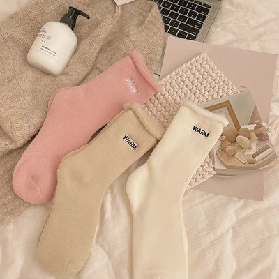 Gestickte Schneesocken, mittellange Kindersocken, bodenlange Herbst- und Wintersocken aus reiner Baumwolle, m1915010464 