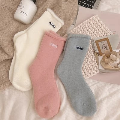 Gestickte Schneesocken, mittellange Kindersocken, bodenlange Herbst- und Wintersocken aus reiner Baumwolle, m1915010464 