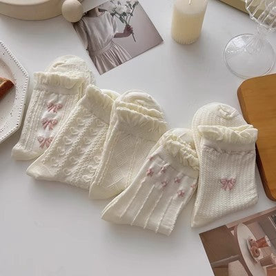 Chaussettes en dentelle blanche, chaussettes mi-longues pour enfants m1915010461 