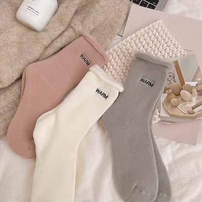 Gestickte Schneesocken, mittellange Kindersocken, bodenlange Herbst- und Wintersocken aus reiner Baumwolle, m1915010464 