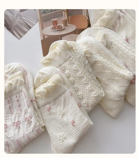 Chaussettes en dentelle blanche, chaussettes mi-longues pour enfants m1915010461 