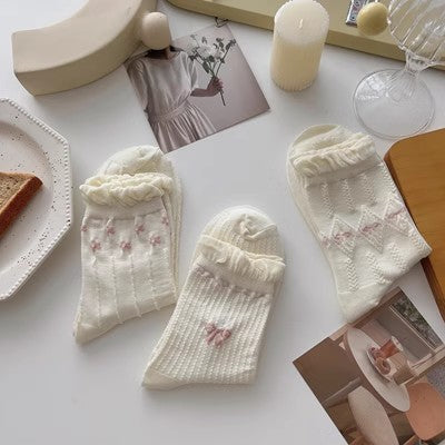Chaussettes en dentelle blanche, chaussettes mi-longues pour enfants m1915010461 