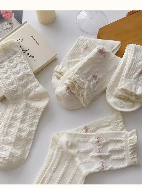 Chaussettes en dentelle blanche, chaussettes mi-longues pour enfants m1915010461 