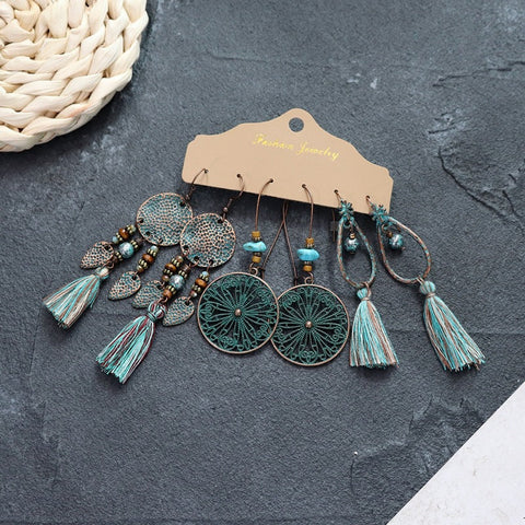 Boucles d'oreilles longues style ethnique bohème m1915010447