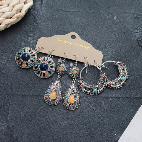 Boucles d'oreilles longues style ethnique bohème m1915010447