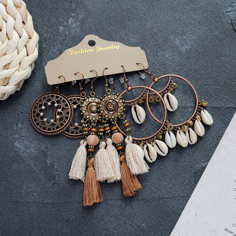 Boucles d'oreilles longues style ethnique bohème m1915010447
