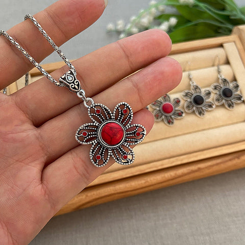 Retro-Sonnenblumen-Türkis-Set m1915010646