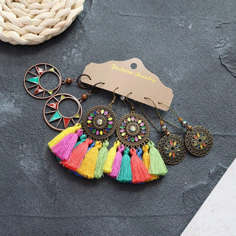 Boucles d'oreilles longues style ethnique bohème m1915010447