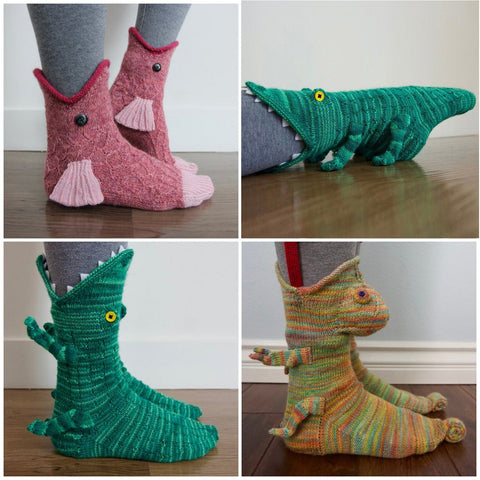 Chaussettes en tricot d'alligator, chaussettes requin, chaussettes chauffantes m1915010340