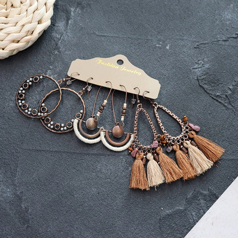 Boucles d'oreilles longues style ethnique bohème m1915010447