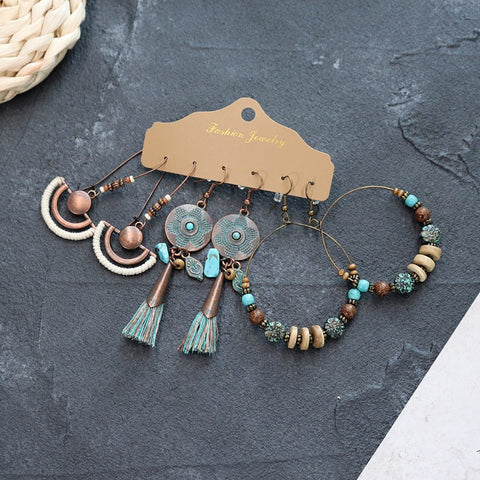 Boucles d'oreilles longues style ethnique bohème m1915010447