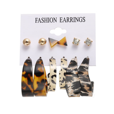 Multi layer geometric circle butterfly heart earrings m1915010502