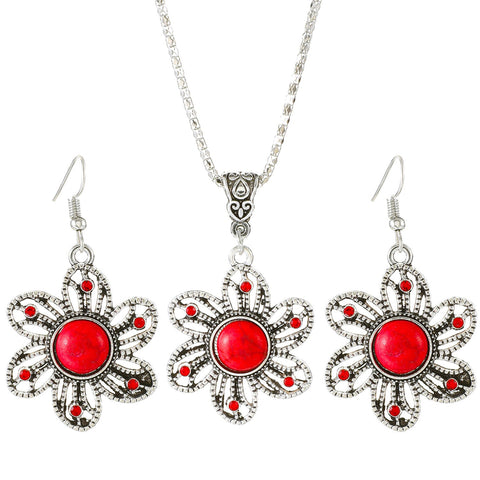 Retro-Sonnenblumen-Türkis-Set m1915010646