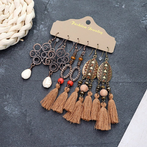Boucles d'oreilles longues style ethnique bohème m1915010447