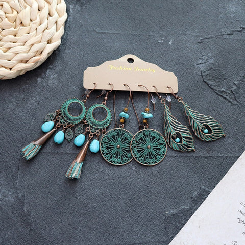 Boucles d'oreilles longues style ethnique bohème m1915010447
