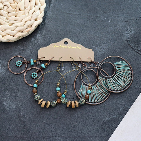 Boucles d'oreilles longues style ethnique bohème m1915010447