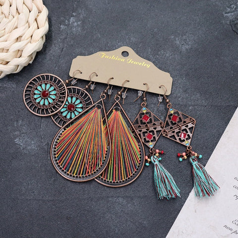 Boucles d'oreilles longues style ethnique bohème m1915010447