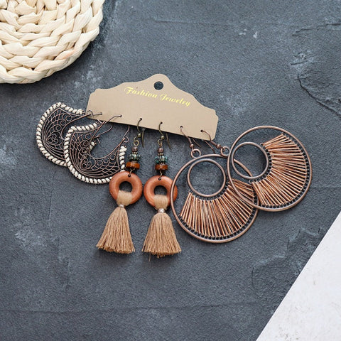 Boucles d'oreilles longues style ethnique bohème m1915010447