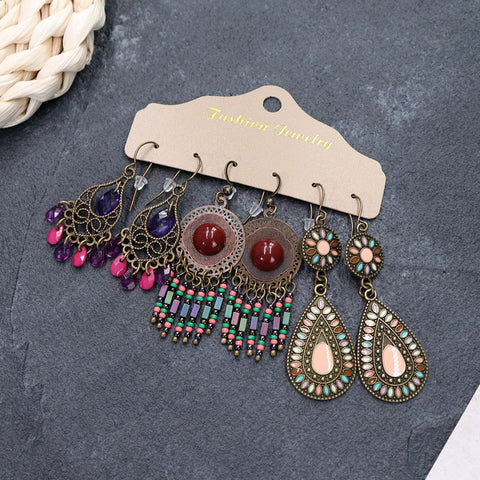 Boucles d'oreilles longues style ethnique bohème m1915010447