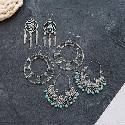 Boucles d'oreilles longues style ethnique bohème m1915010447