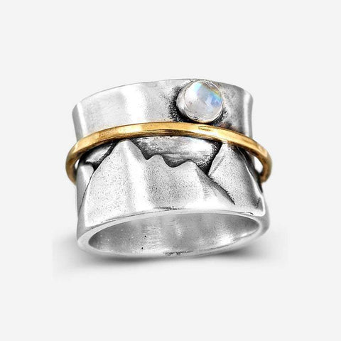 creative retro color separation valley gold ring moonlight stone ring jewelry m1915010478