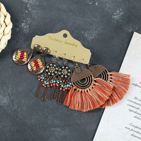 Boucles d'oreilles longues style ethnique bohème m1915010447