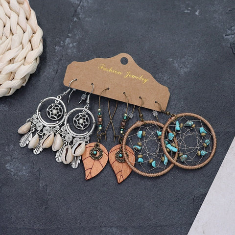 Boucles d'oreilles longues style ethnique bohème m1915010447