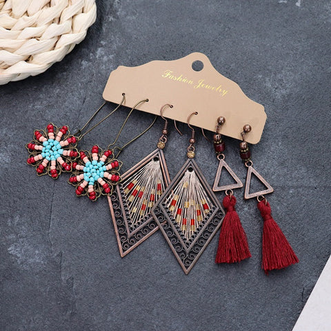 Boucles d'oreilles longues style ethnique bohème m1915010447