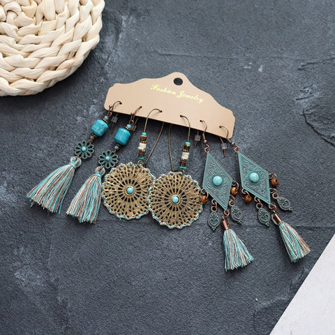 Boucles d'oreilles longues style ethnique bohème m1915010447
