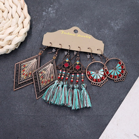 Boucles d'oreilles longues style ethnique bohème m1915010447