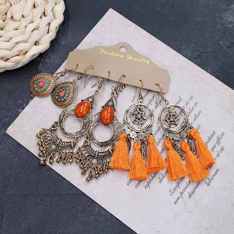 Boucles d'oreilles longues style ethnique bohème m1915010447