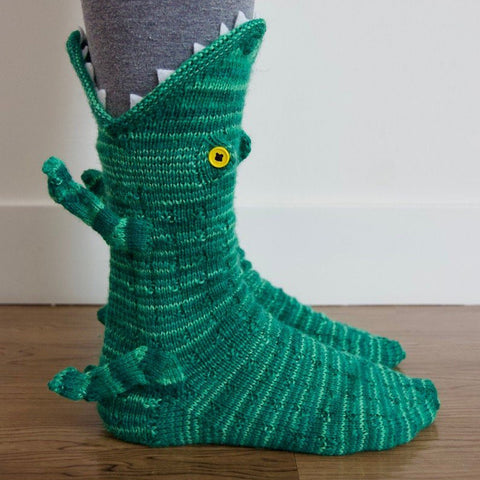 Chaussettes en tricot d'alligator, chaussettes requin, chaussettes chauffantes m1915010340