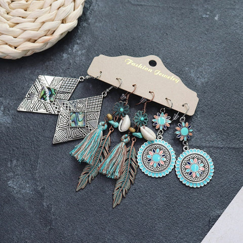 Boucles d'oreilles longues style ethnique bohème m1915010447