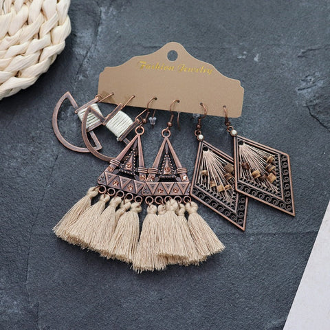 Boucles d'oreilles longues style ethnique bohème m1915010447