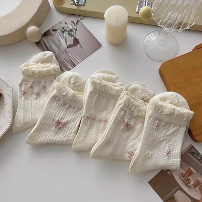 Chaussettes en dentelle blanche, chaussettes mi-longues pour enfants m1915010461 