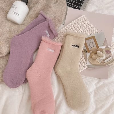 Gestickte Schneesocken, mittellange Kindersocken, bodenlange Herbst- und Wintersocken aus reiner Baumwolle, m1915010464 